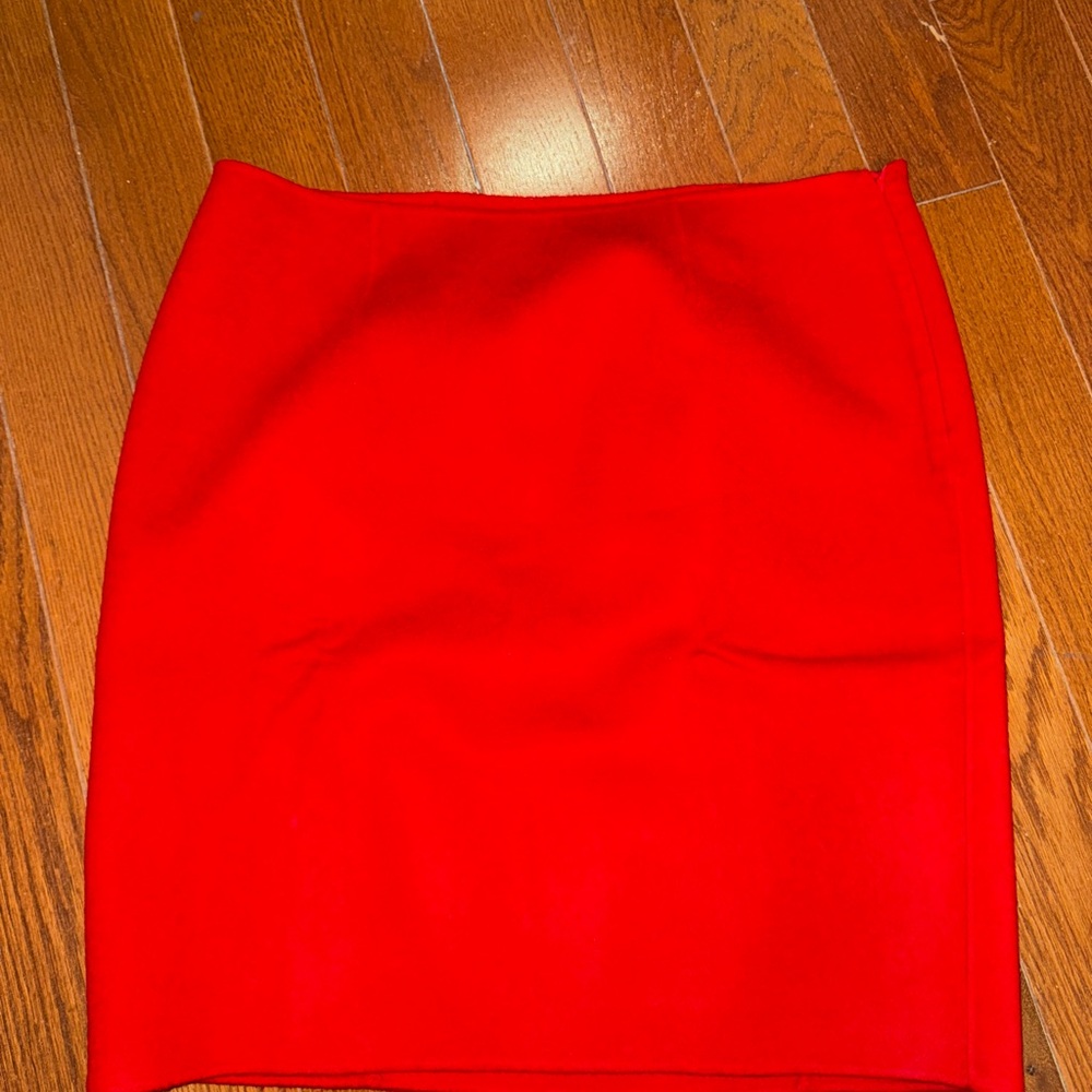 Talbots Red Wool Mini Skirt New Size 12 petite